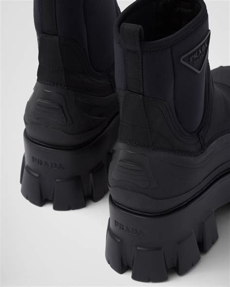 prada nylon wedges boots|Prada monolith gabardine boots.